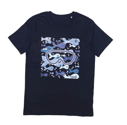 T-shirt bleu banc de poisson - Homme