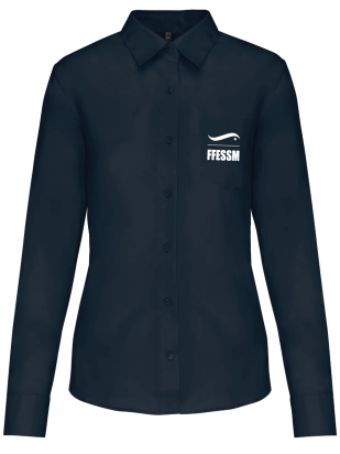 Chemise femme FFESSM manches longues bleue