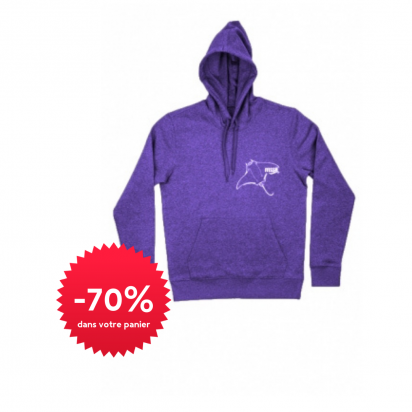 Sweat homme Bio - violet- Motif Raie manta