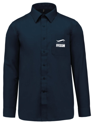 Chemise homme FFESSM manches longues bleue
