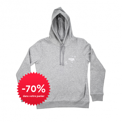 Sweat femme éco-responsable - gris -Motif cœur étoile