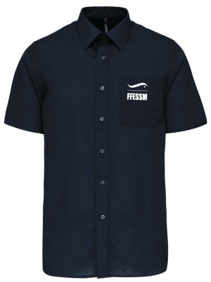 Chemise homme FFESSM manches courtes bleue