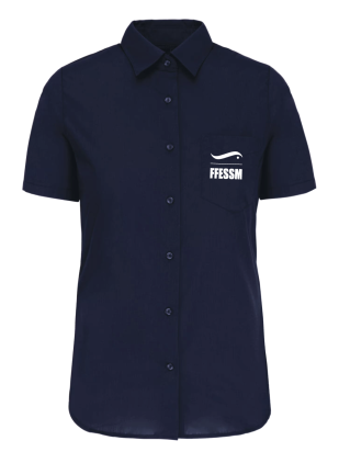 Chemise femme FFESSM manches courtes bleue
