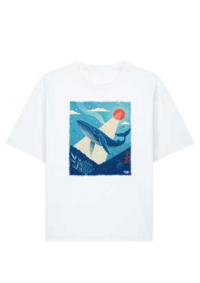 Tee-shirt blanc unisexe La baleine