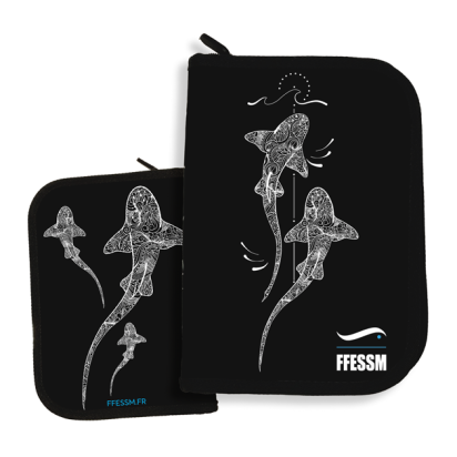 Pochette noire zippée Le Requin