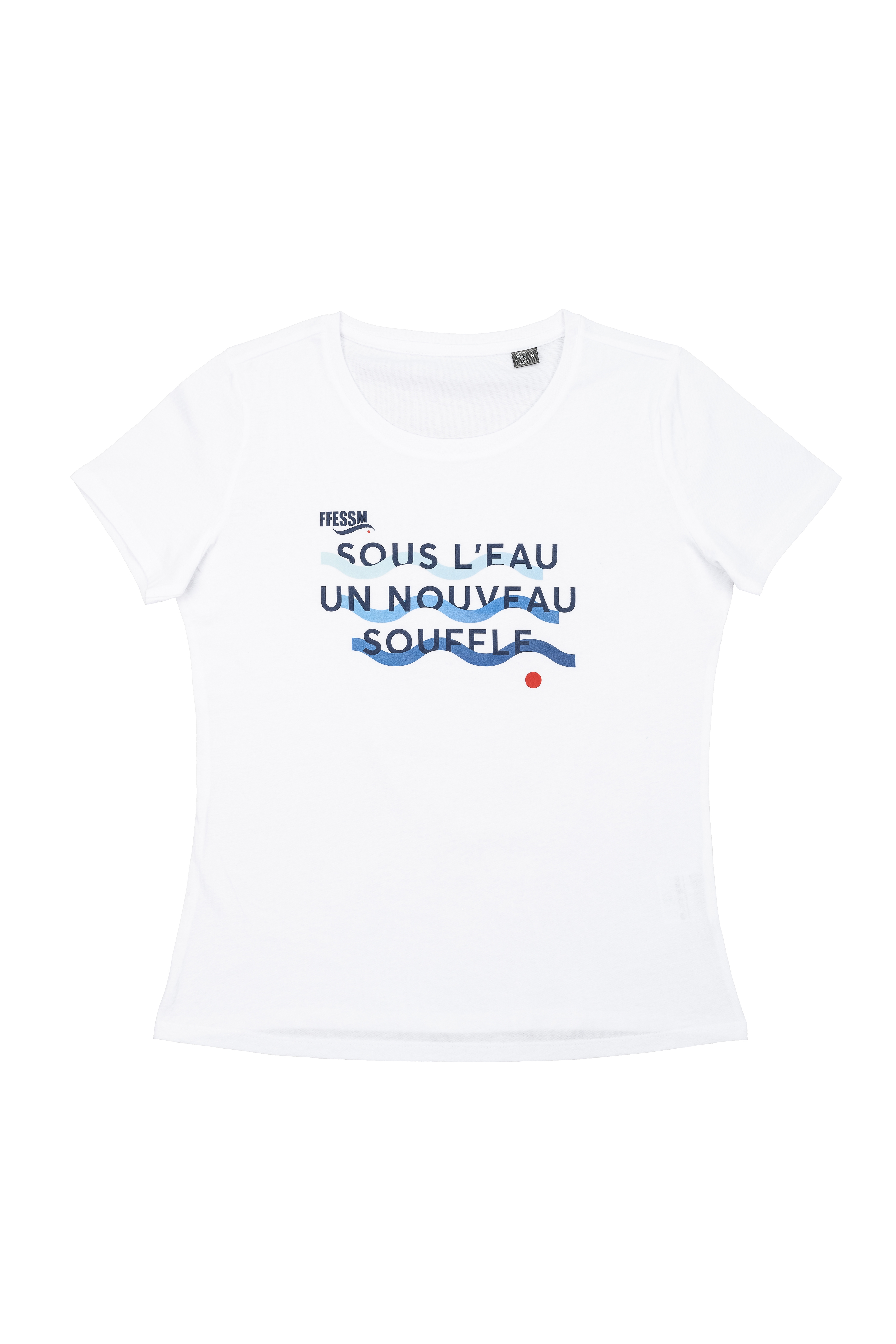 T-shirt éco-responsable femme - "Sous l'eau un nouveau souffle" - Blanc